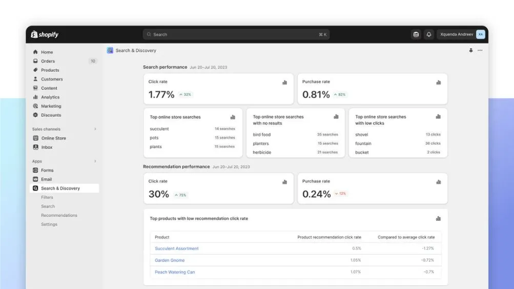 Shopify  search 